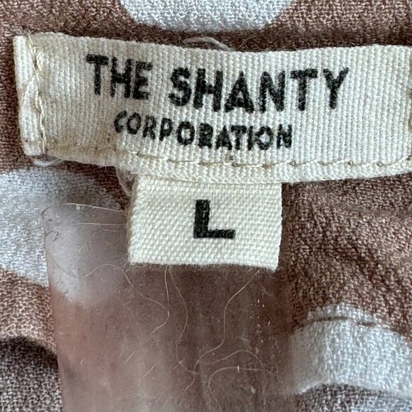 The Shanty Corporation Wrap Dress Dusty Rose with White Polka Dots Ruffles Large - Picture 5 of 7